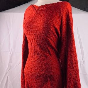 Cherry Sweater Tunic with Lace Trim